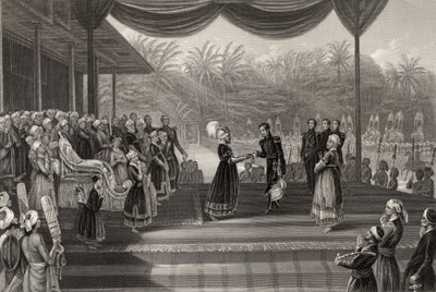 Durbar of the Rajah of Travancore, Reception of General Outram and Staff by Godfrey